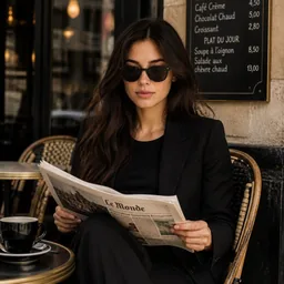 Café Parisino con Periódico