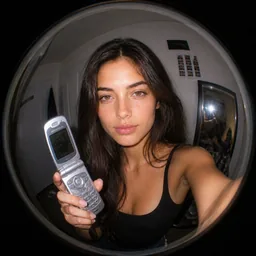 Y2K Fisheye Teléfono Plegable